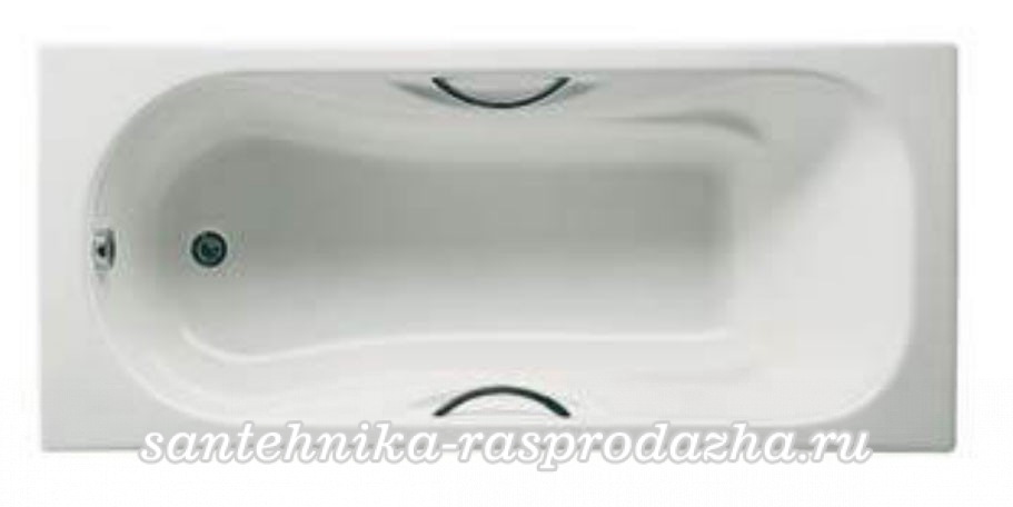 Чугунная ванна Roca MALIBU 2333G0000 170х70 см с отверстиями для ручек