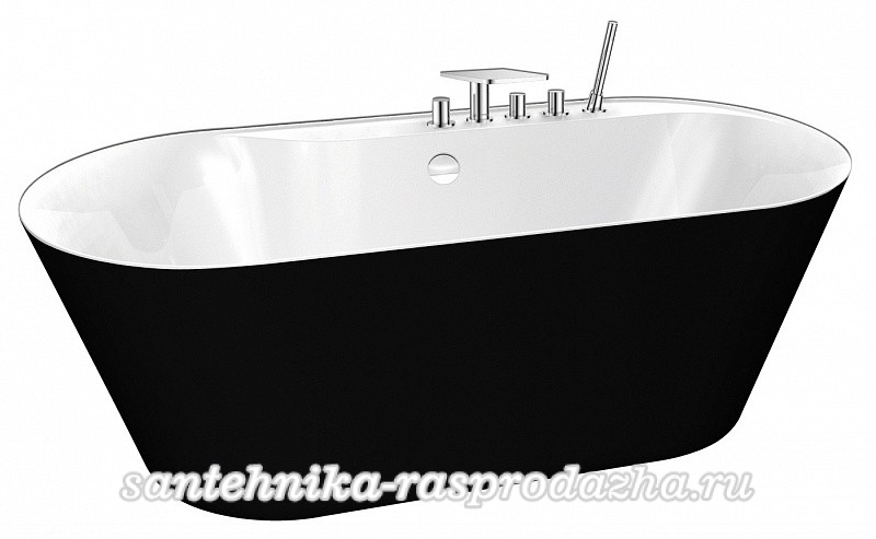 Акриловая ванна BelBagno BB14-NERO/BIA